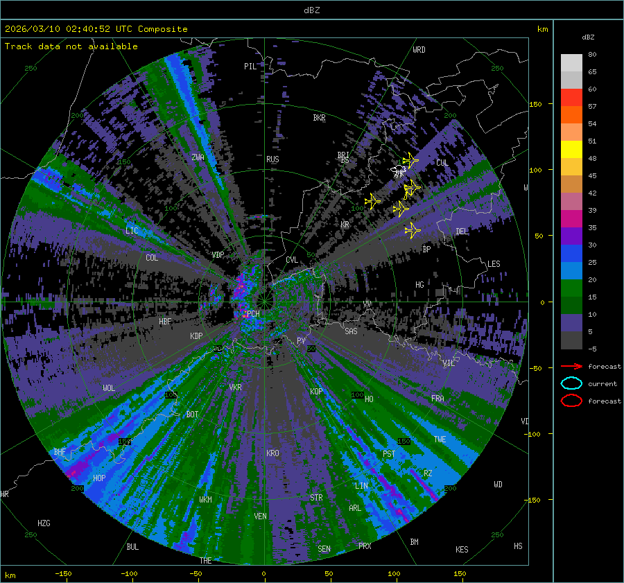 Latest reflectivity image from the NWU Lekwena radar
